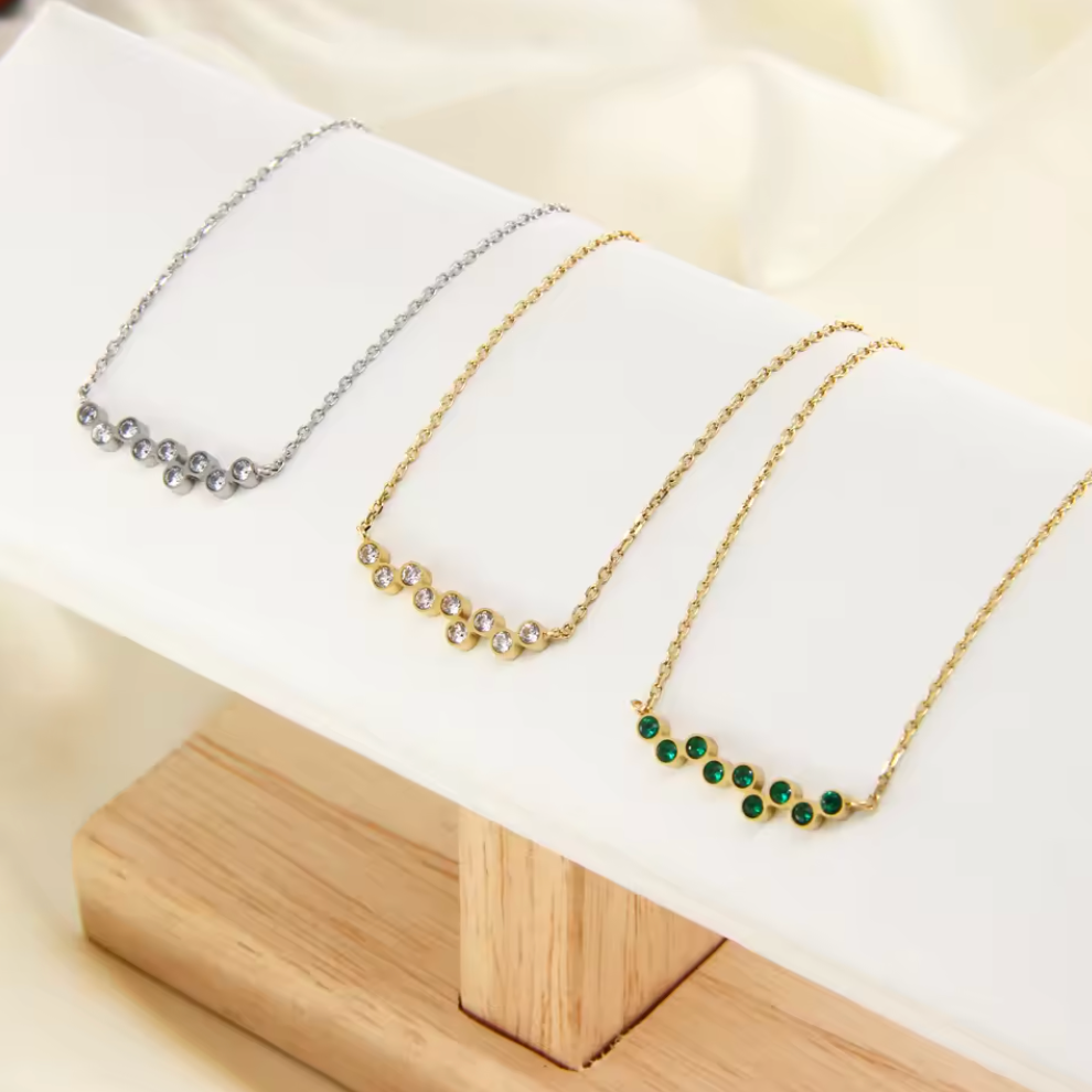 Astral Dewdrop Gradient Crystal Necklace