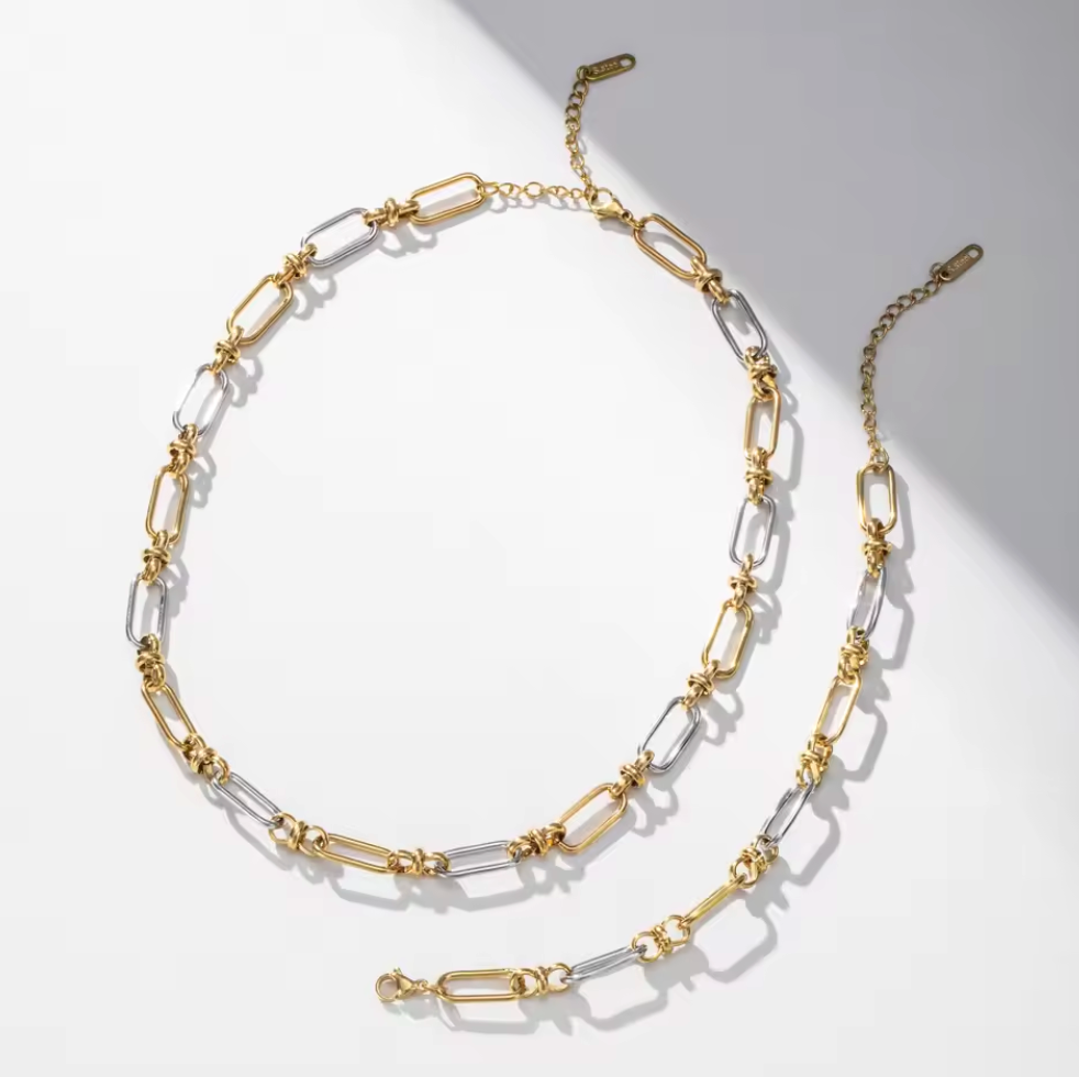 Maritime Knot Two-Tone Statement Set