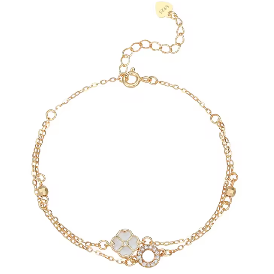 Clover Luck Double-Layer Bracelet